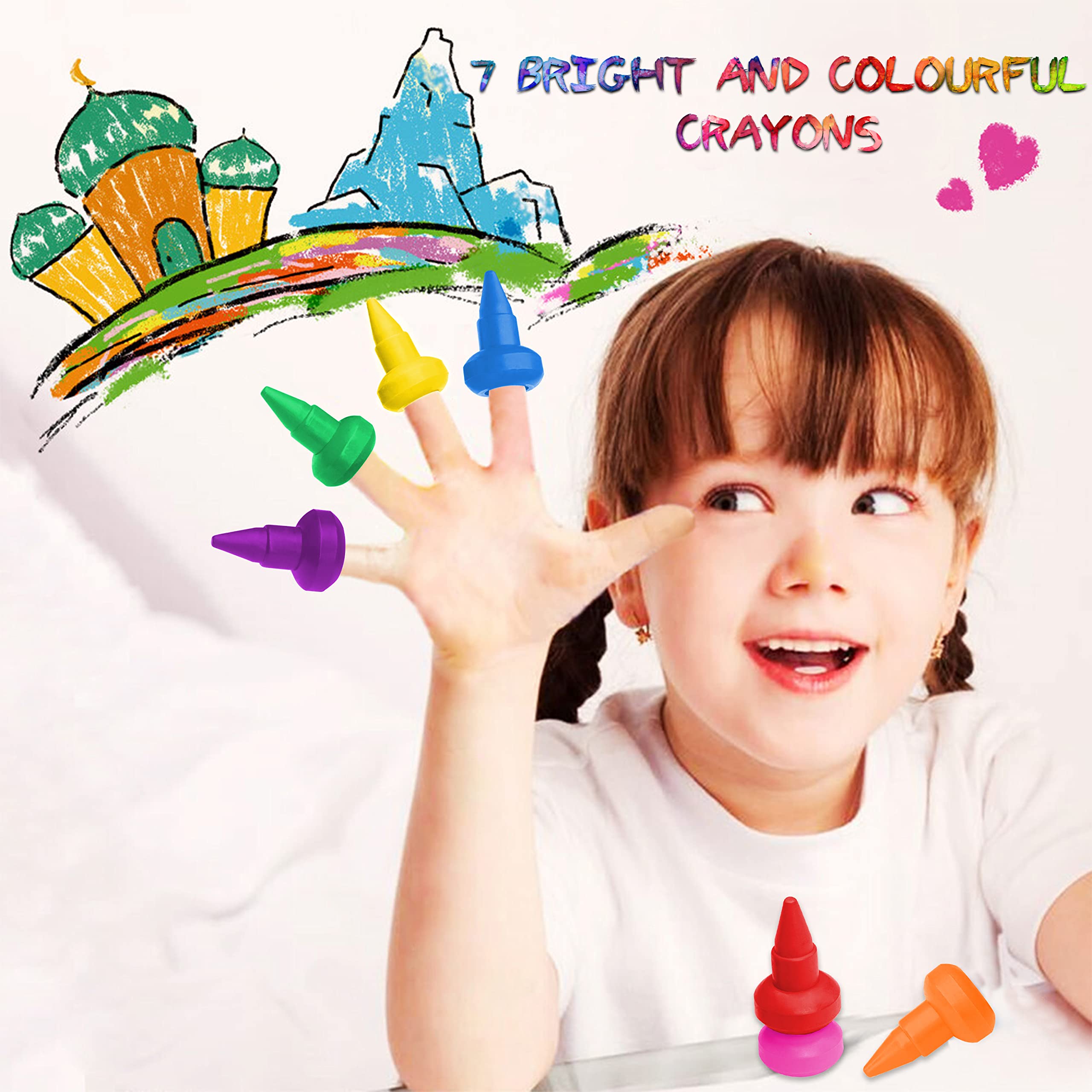 Pastelli A Cera Per Bambini - 12 Colori Lavabili, Facili Da Impugnare