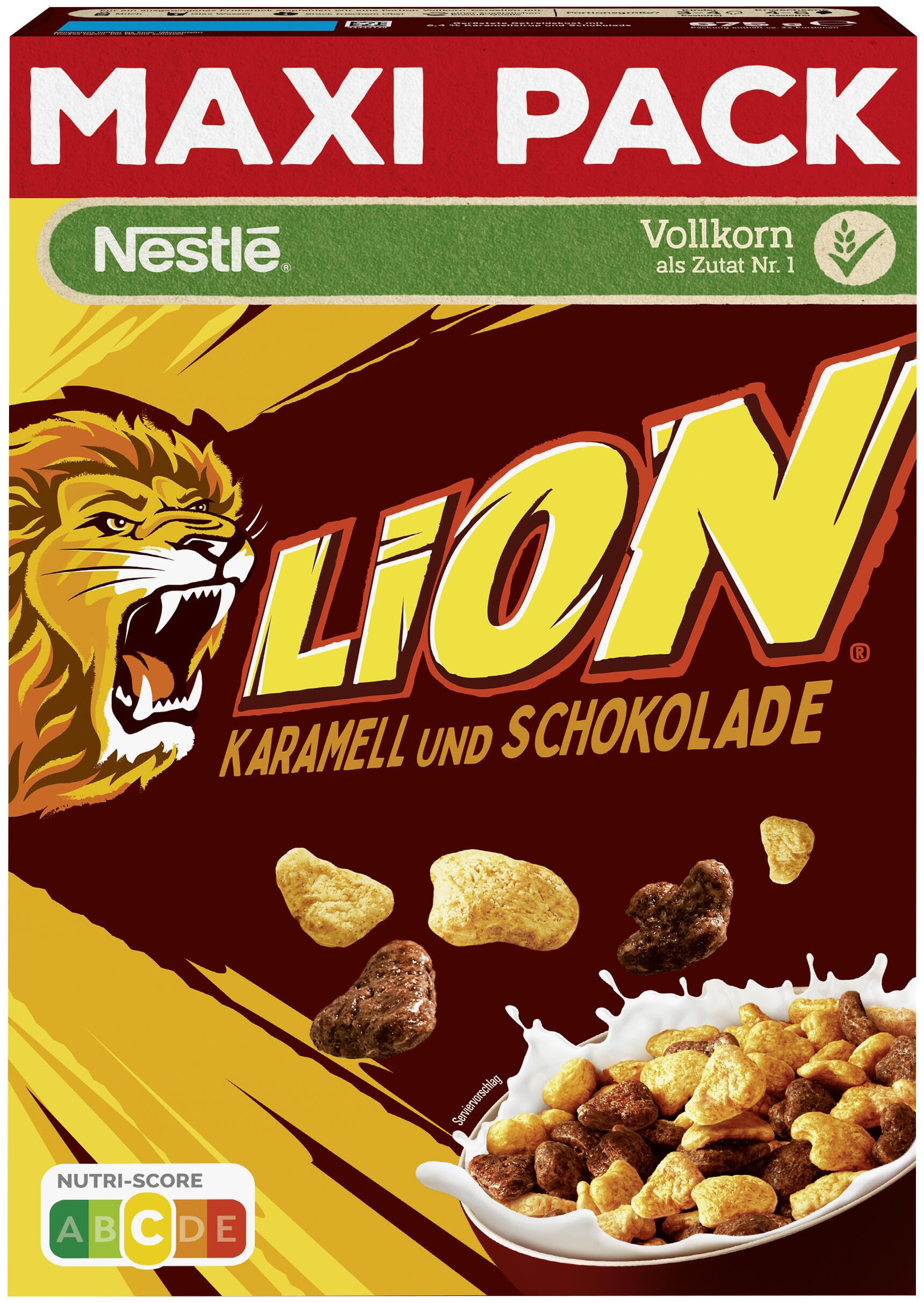 Nestl Lion Cereal, Caramel et Chocolat Crales avec plein Grain, de 4 (4  x 675 g) : Amazon.com.be: picerie