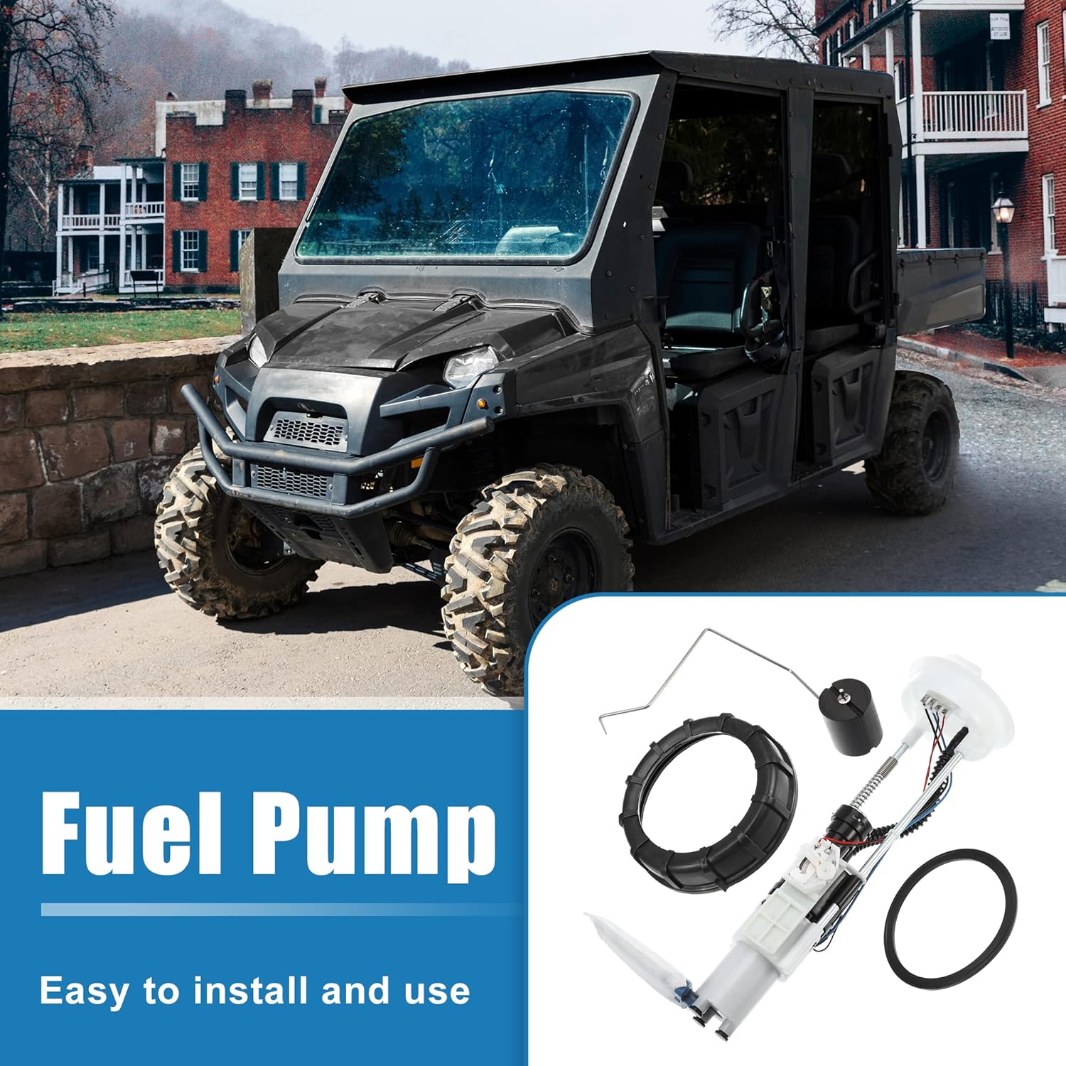 X AUTOHAUX 1 Set Electric Fuel Pump for ATV Replacement Metal Plastic 2521196 47-1010 for Polaris M1400 for Ranger 500 for Ranger 570 2013-2018