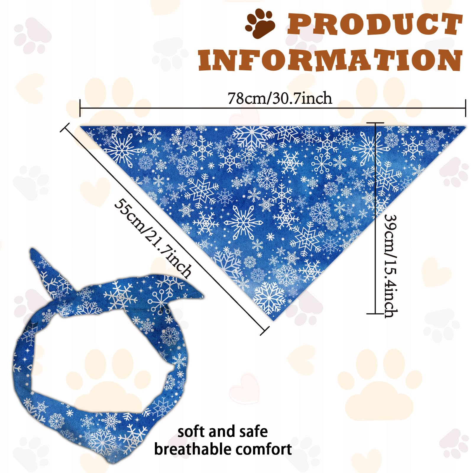 arricraft 1 Pc Winter Theme Dog Bandana - Image 2