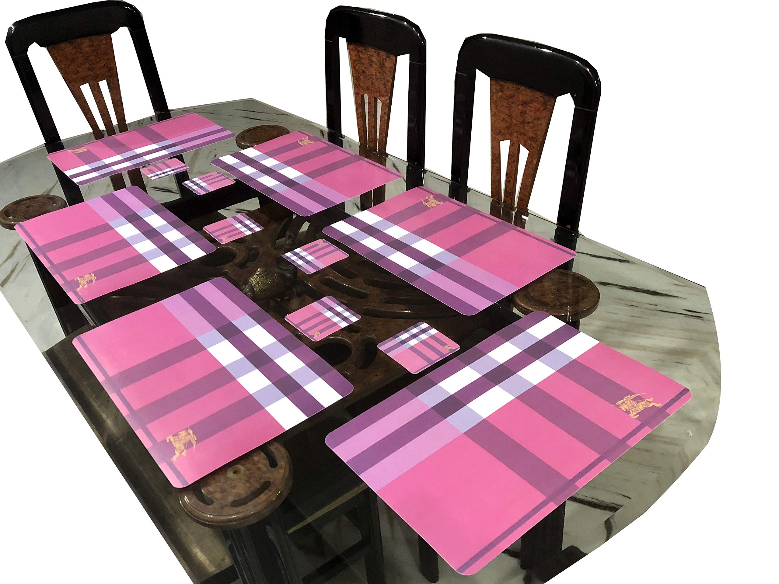 LaVichitra PVC Rectangular Designer Table Mats and Tea Coaster for Dining Table Kitchen Restaurants Dining Mats Pack of 6 Mats & 6 Coasters, Pink - 45 x 30 cm (B07NTMNV3F) Amazon Price History, Amazon Price Tracker
