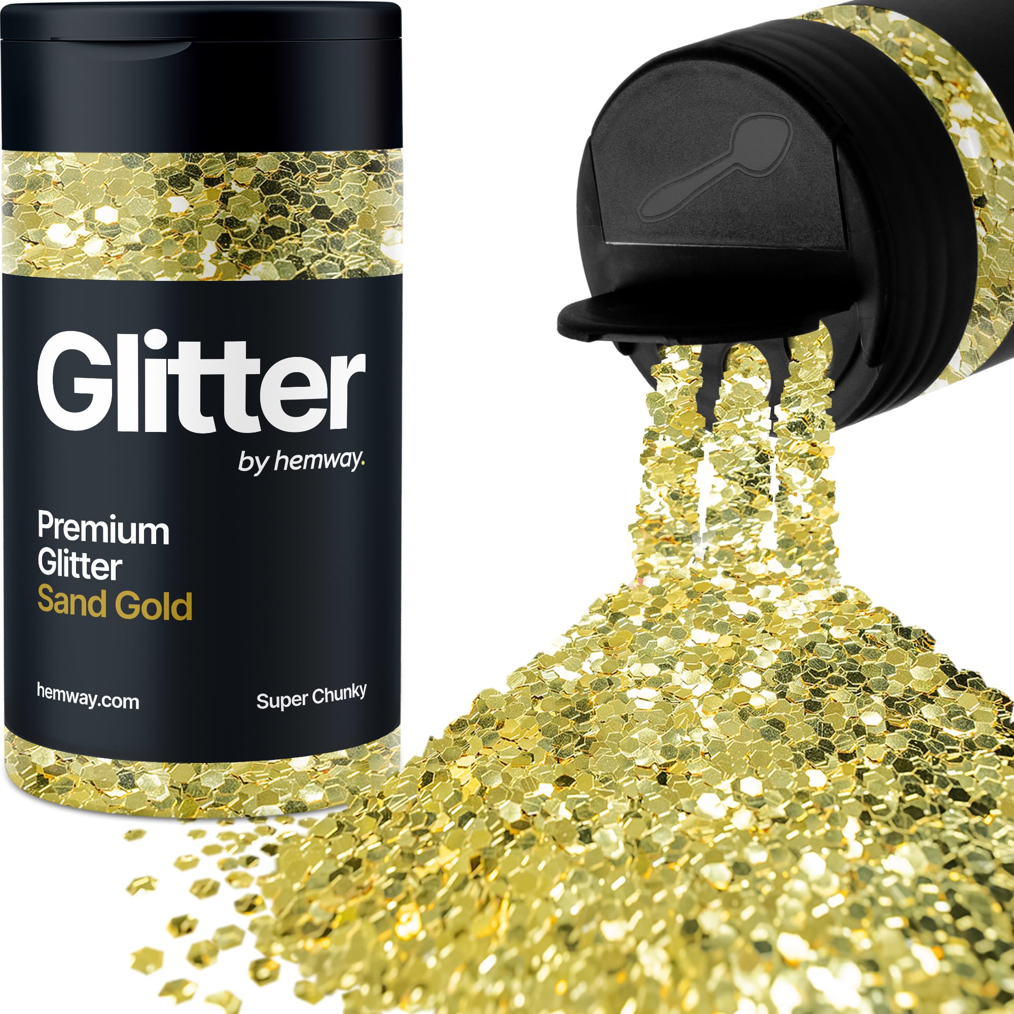 Sand Gold Glitter Shaker, 130g Super Chunky Glitter, Crafts 1/8" Metallic Flake Sand Gold Sequins, Resin & Epoxy Crafts