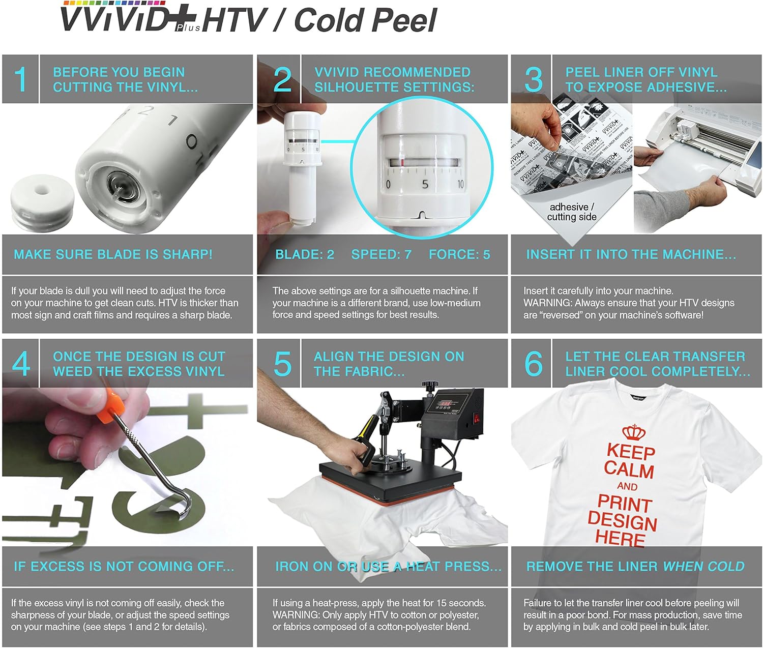 VViViD+ Silver Premium Line Heat Transfer Vinyl (1ft x 3ft)