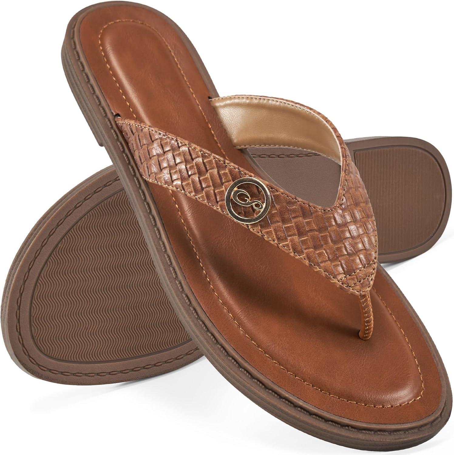 HARENCE Flip Flops for Women Comfortable Thong Sandals Dressy Summer Casual Slip on Beach Flats Shoes