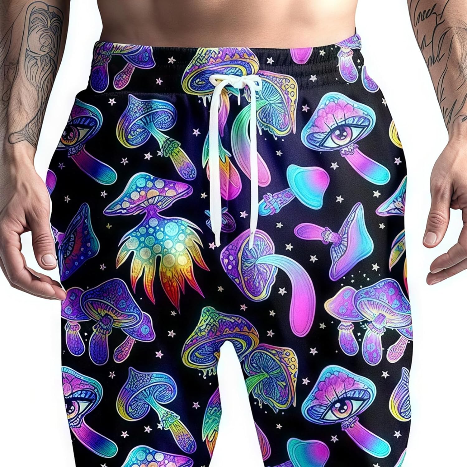 80s 90s Mens Joggers Pants Sports Funny Workout Running Printed Retro Sweatpants Casual Track Pants with Pockets - Image 2