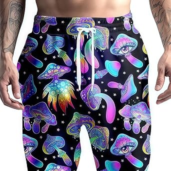 80s 90s Mens Joggers Pants Sports Funny Workout Running Printed Retro Sweatpants Casual Track Pants with Pockets