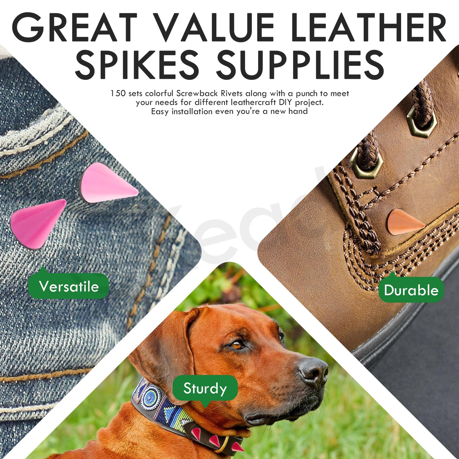 Punta Conica Keadic 202 Punte Coniche E Borchie Da 10 X 4,7 Mm, Con Strumenti Punte Di Metallo Per Scarpe