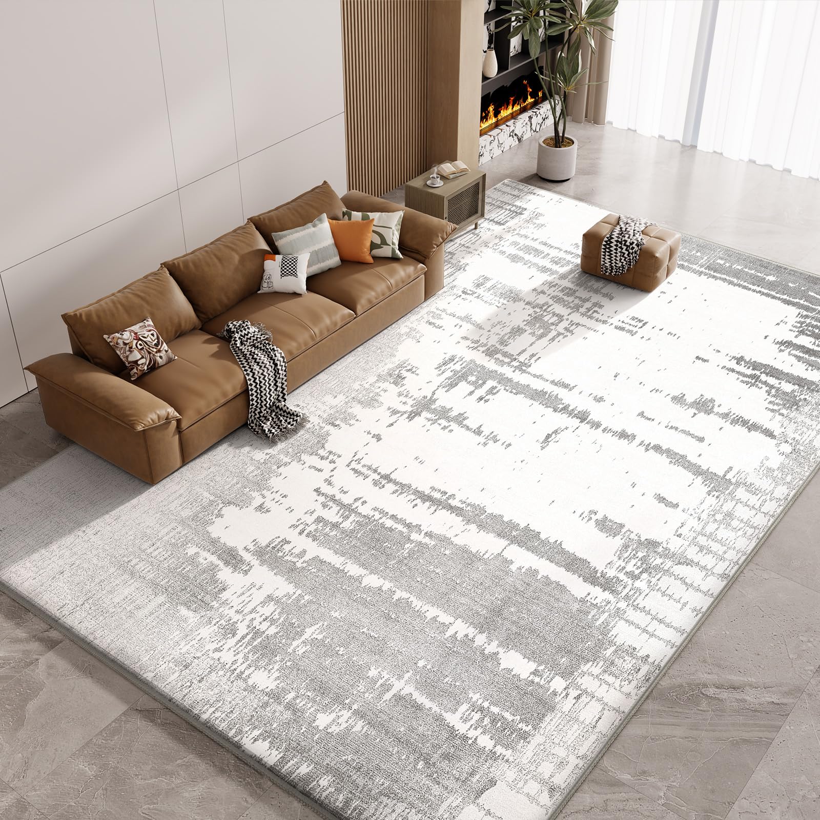 Vamcheer Waschbar Teppich Wohnzimmer, 10MM Eingedickter Schwamm