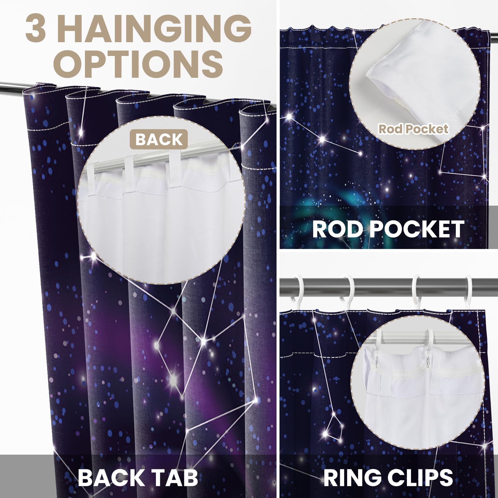 Kzzfqxb 117x138cm Galaxy Curtains - Image 4