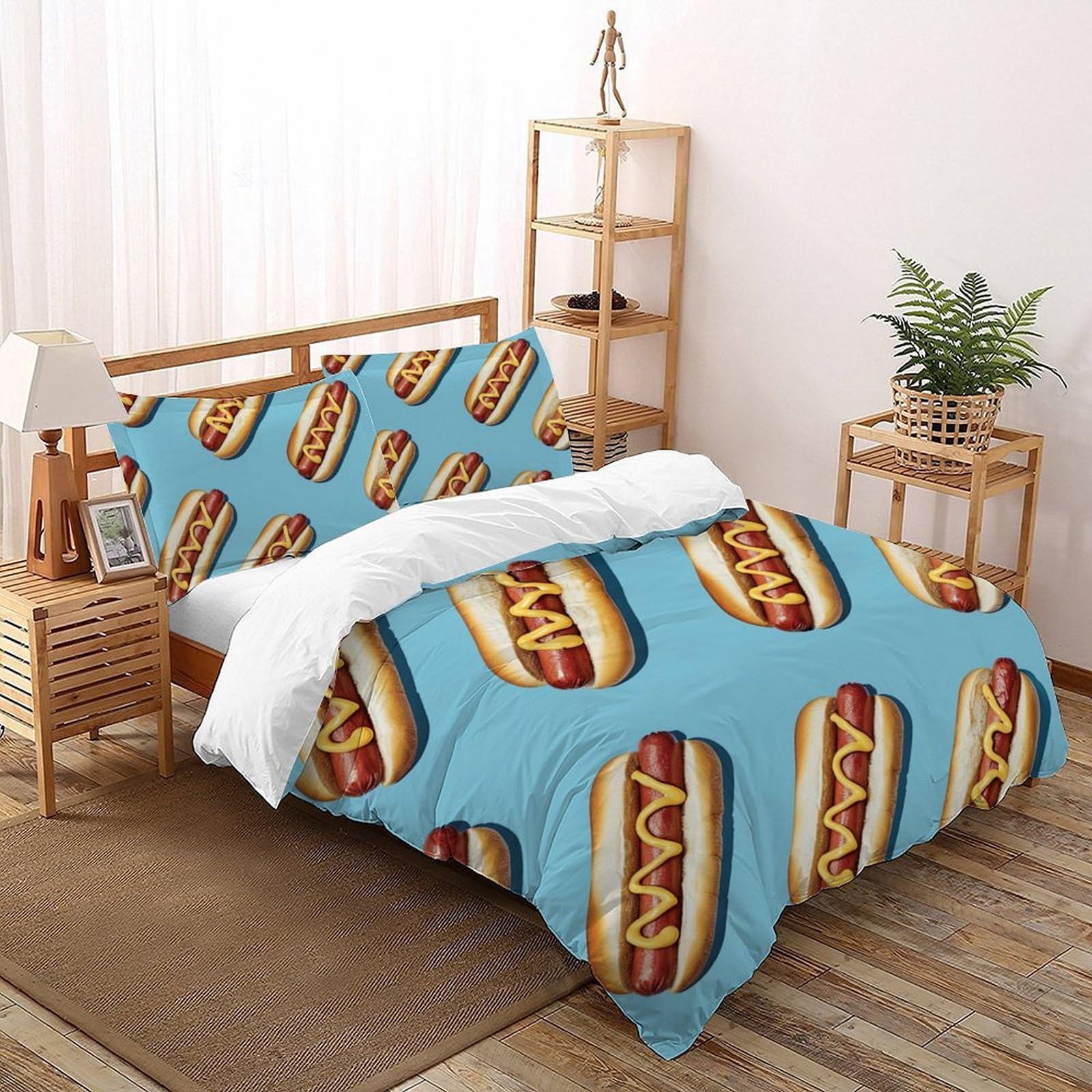 Housse de couette 3D fermeture éclair king 220x240 cm lavable sans repassage