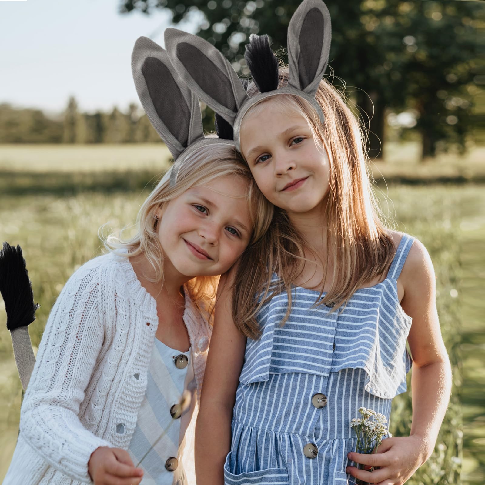 ATSNOSH 2 Pcs Donkey Ears Headband and Tail Set - Image 4