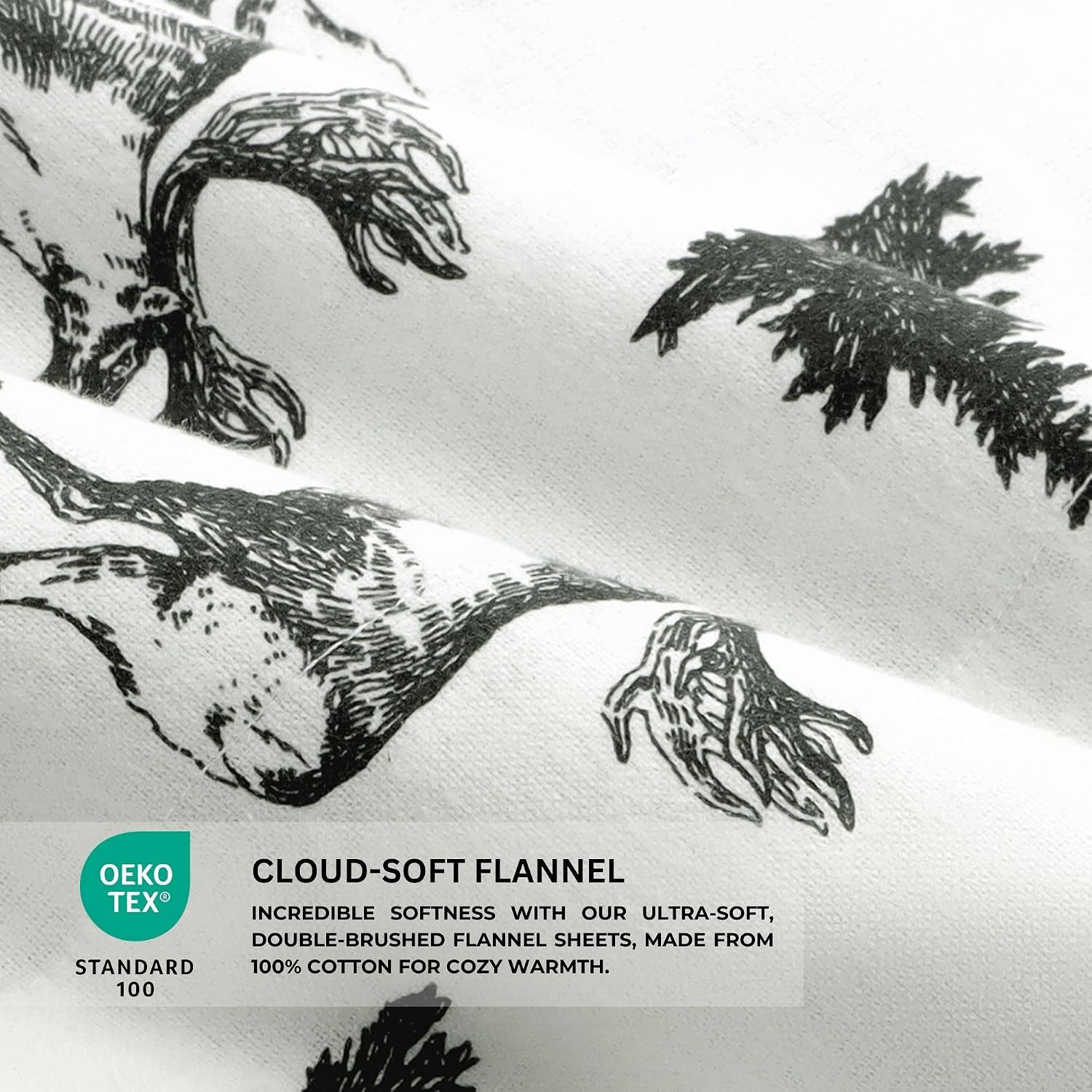 Featherhead 100% Cotton Flannel Sheet Set | Double-Brushed for Extra Softness, Warm & Breathable, Extra Deep Pockets fits Up to 17” (Moose, Twin)