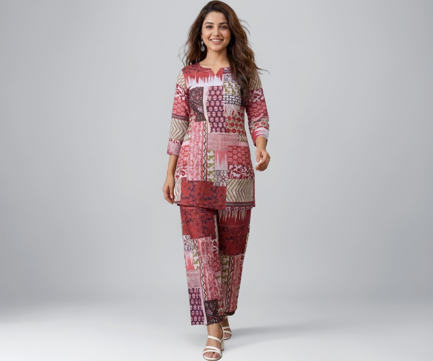 Leriya Fashion Kurta Sets for Woman | Co ord Set for Women Stylish | Kurti Set for Woman | Short Kurti for Women Latest | Kurtis | Ethnic Jaipuri Straight Kurta Set with Palazzo Pants | Salwar Suit for Party Outfits