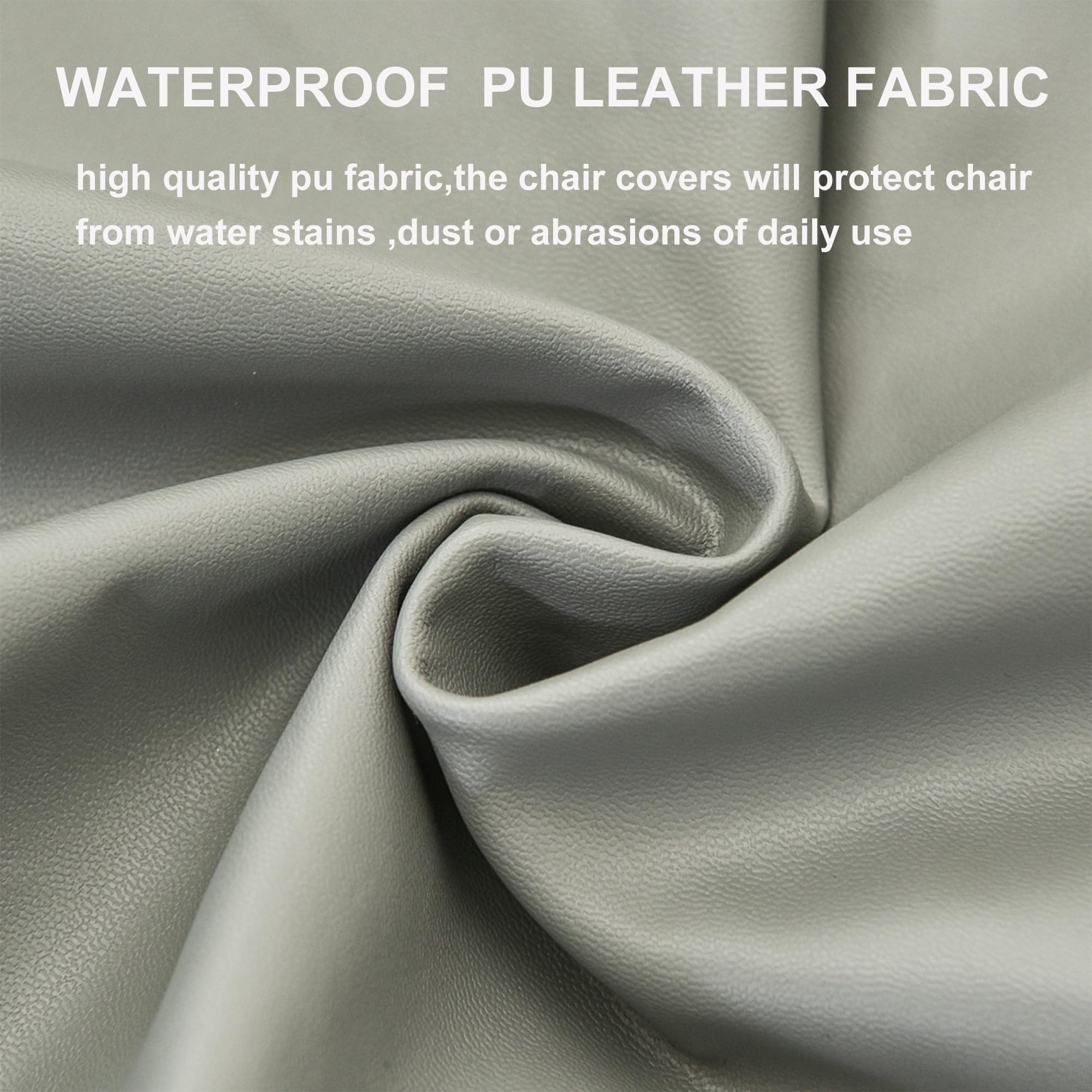 Kozuoan Dining Chair Covers, PU Waterproof Removable Dining Chair Covers - Image 4