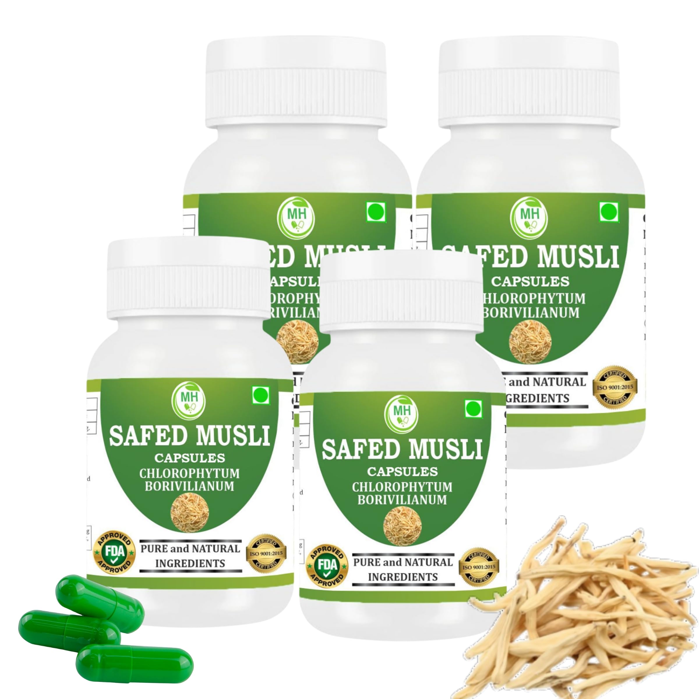 SAFED MUSALI Capsules – 60 Veg Capsules | Pure Asparagus Adscendens Extract | Natural Ayurvedic Herbal Supplement | Plant-Based Wellness Formula (pack of 1) — Amazon image 6