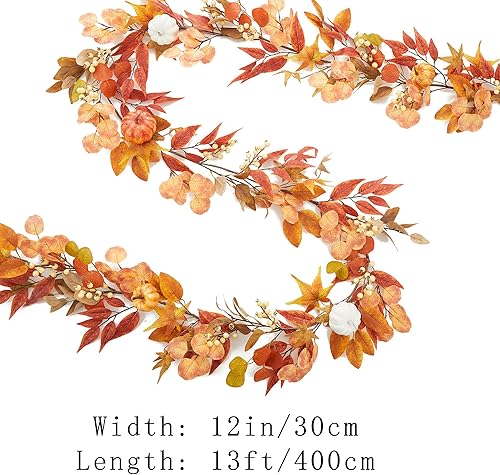 Miniatura 2 de Decoraciones de Acción de Gracias - Clycaloor Guirnalda de Otoño de 13 pies con Hojas de Arce, Guirnalda Artificial de Vid Colgante de Otoño,