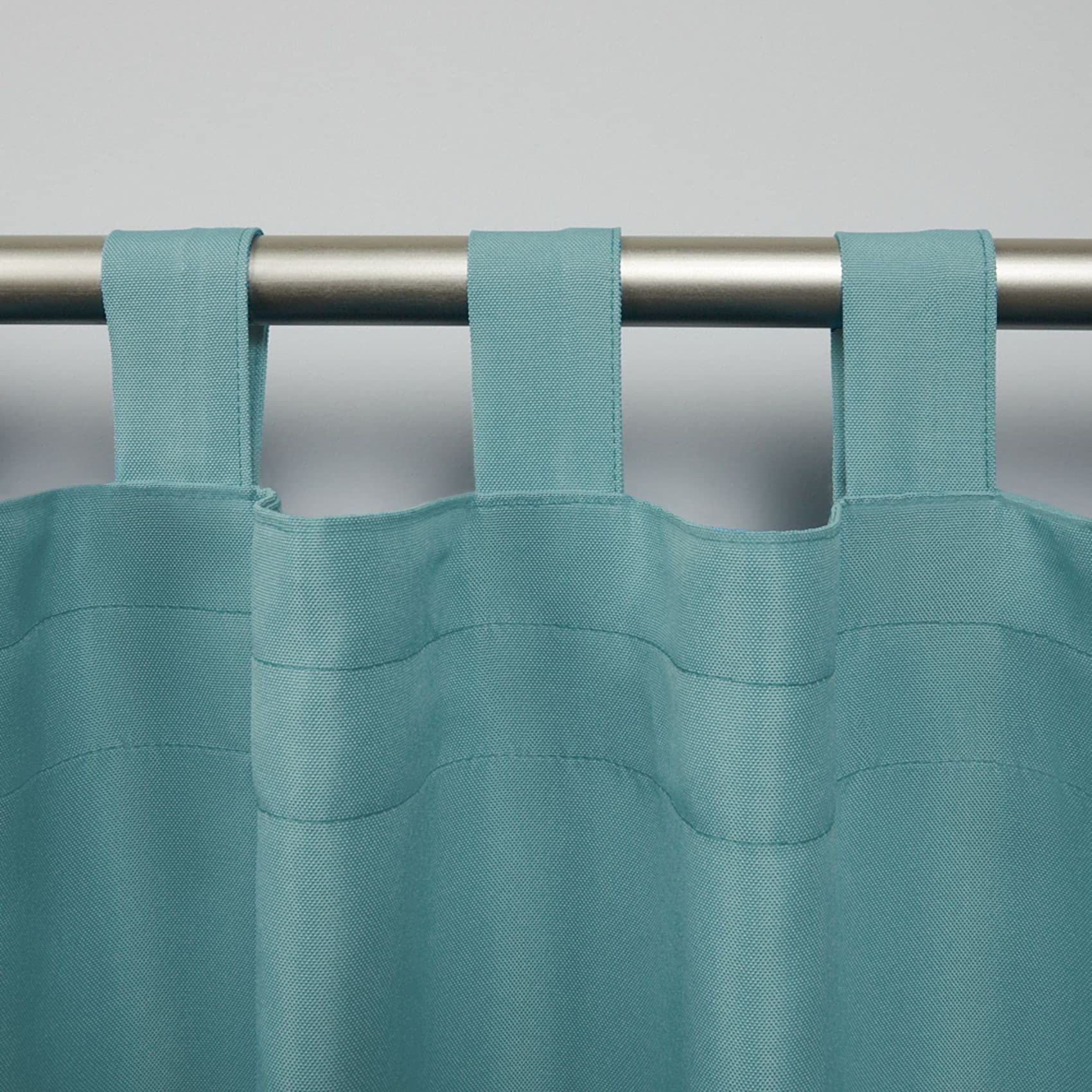 Exclusive Home Cabana Solid Indoor/Outdoor Light Filtering Hook-and-Loop Tab Top Curtain Panel Pair, 54"x108", Teal - Image 3