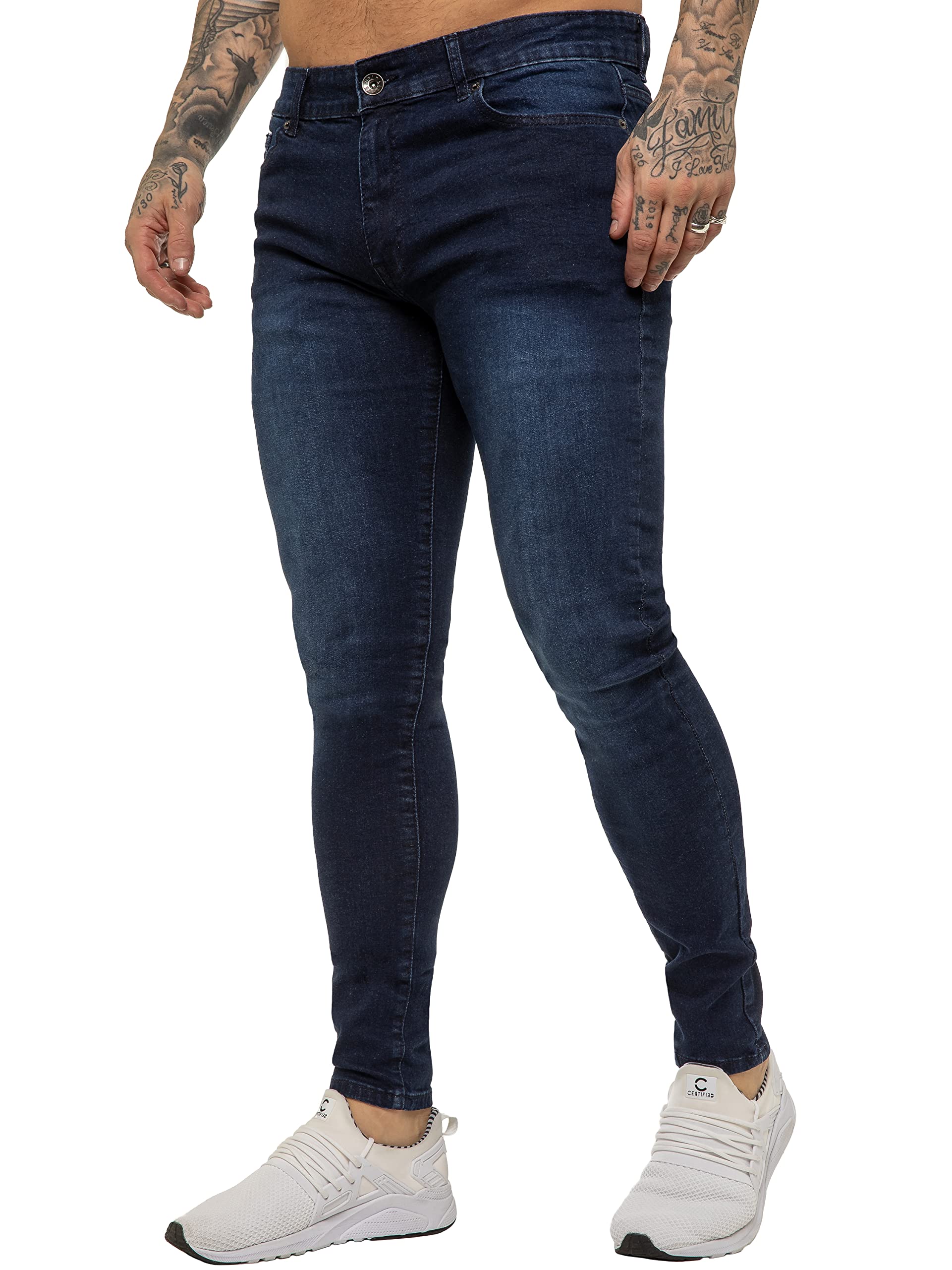 BRAND KRUZE KZ106 - Pantalones vaqueros para hombre, ajustados, ajustados, informales, súper elásticos, pantalones de mezclilla