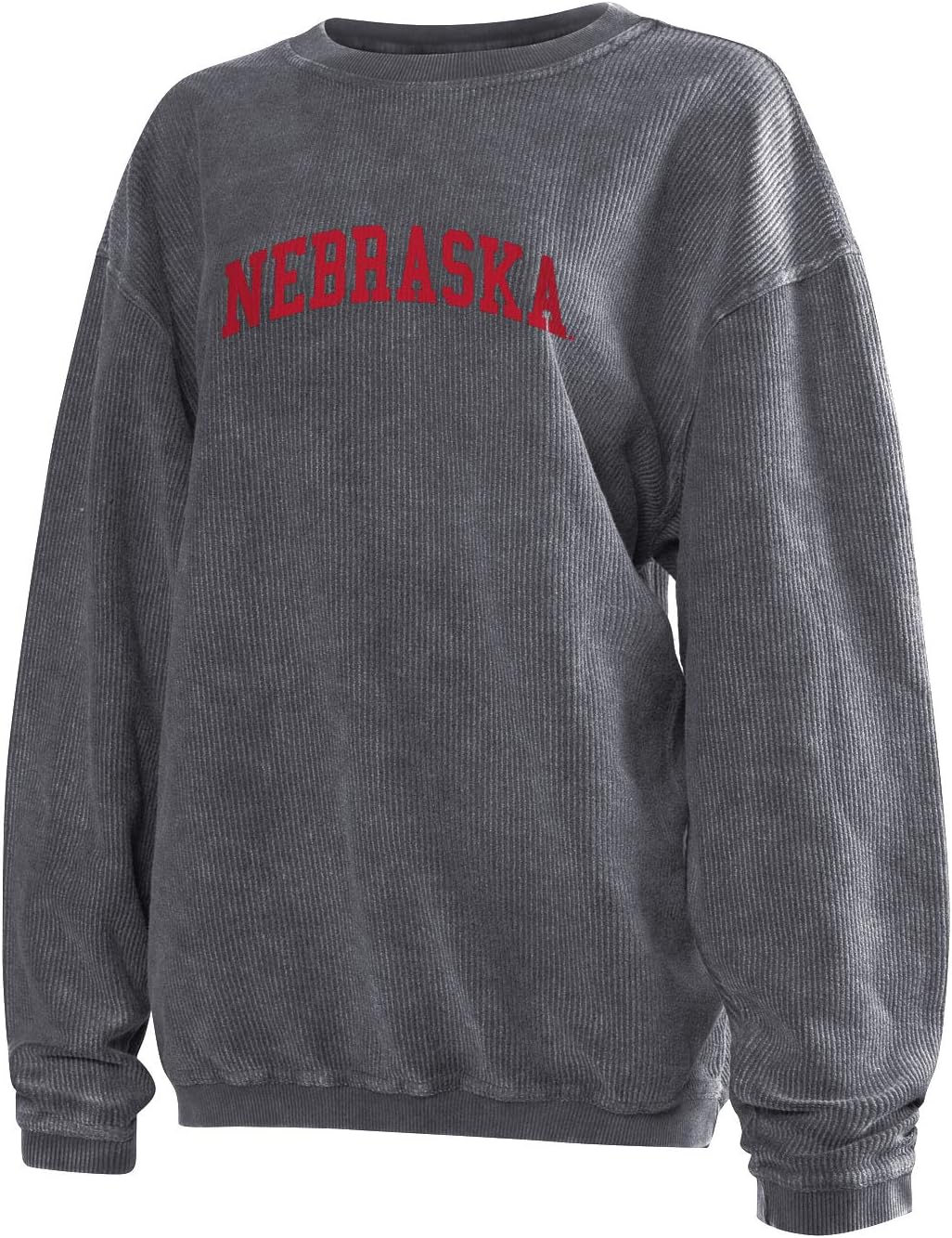 Chicka-d Women's Corded Crew, Charcoal, Large - Image 2