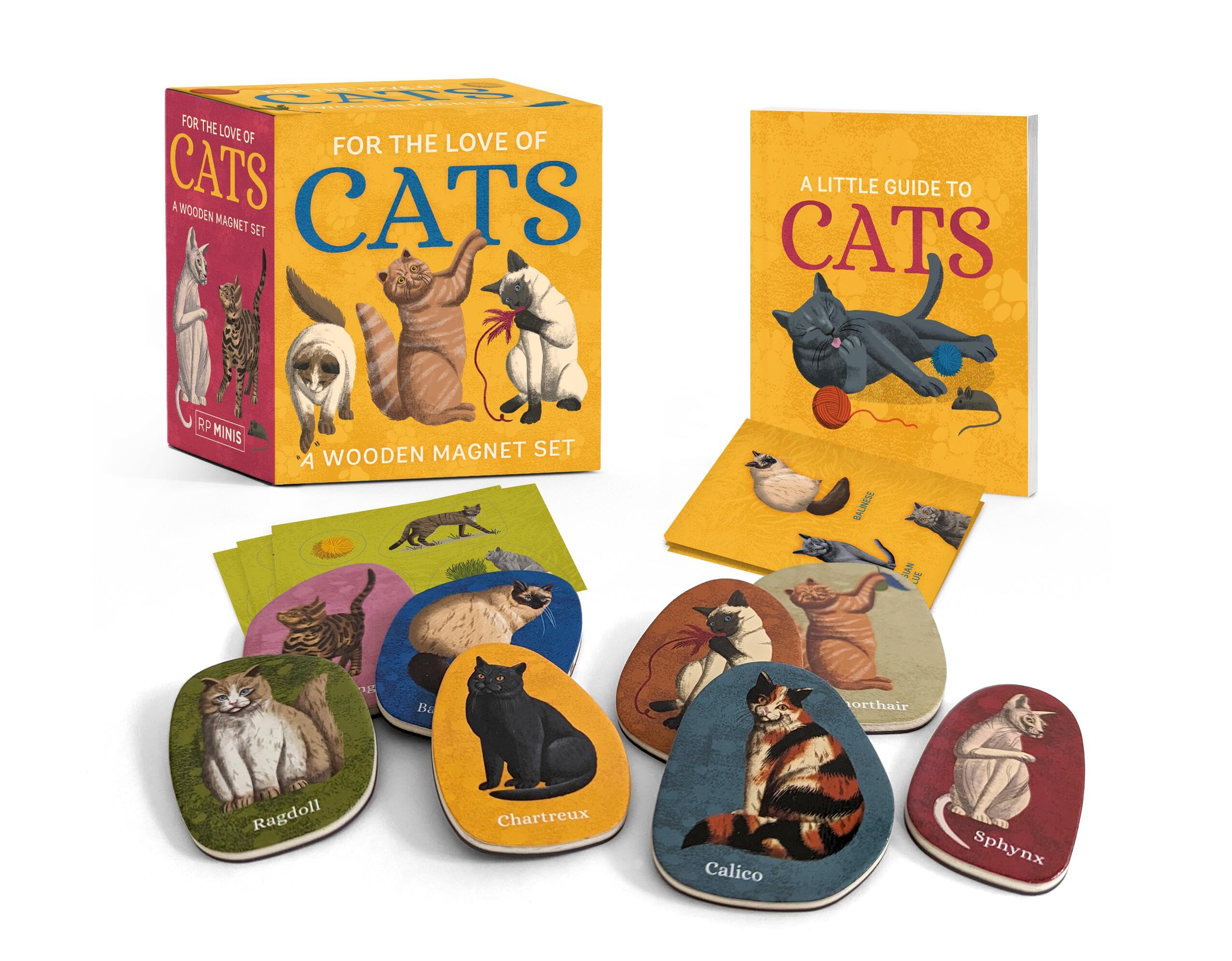 For the Love of Cats: A Wooden Magnet Set (Rp Minis)