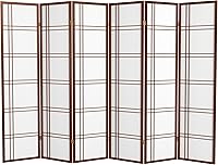 Vista 98 de Red Lantern Pantalla Shoji de doble cruz de 6 pies de alto, color blanco, 5 paneles