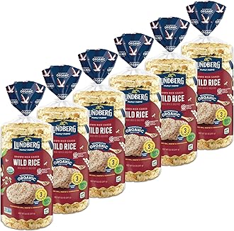 Rice Cakes, Organic Wild Rice, Lightly Salted, 6-Pack – Regenerative Organic Certified Rice Cakes, Healthy Snacks, Gluten-Free & Vegan, 8.5 Oz Ea