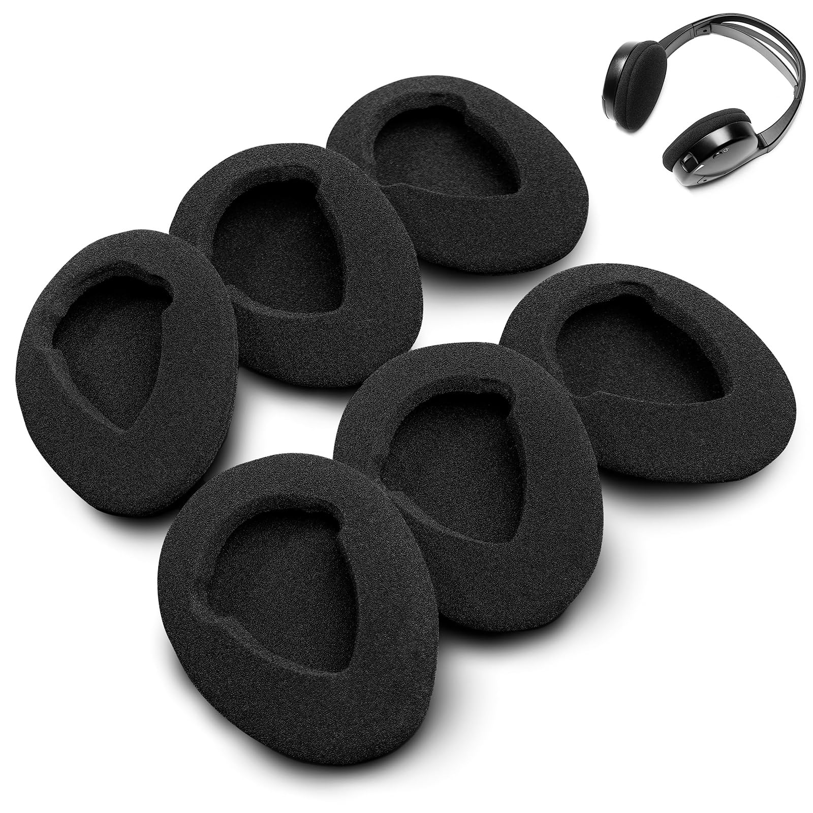Voarmaks High-Density Foam Cushion Replacement Ear Pads for Infrared Wireless Headphones in Cars Compatible with Chrysler Infiniti LEXUS Dodge GM Ford Toyota Nissan Honda Automobile DVD Player System