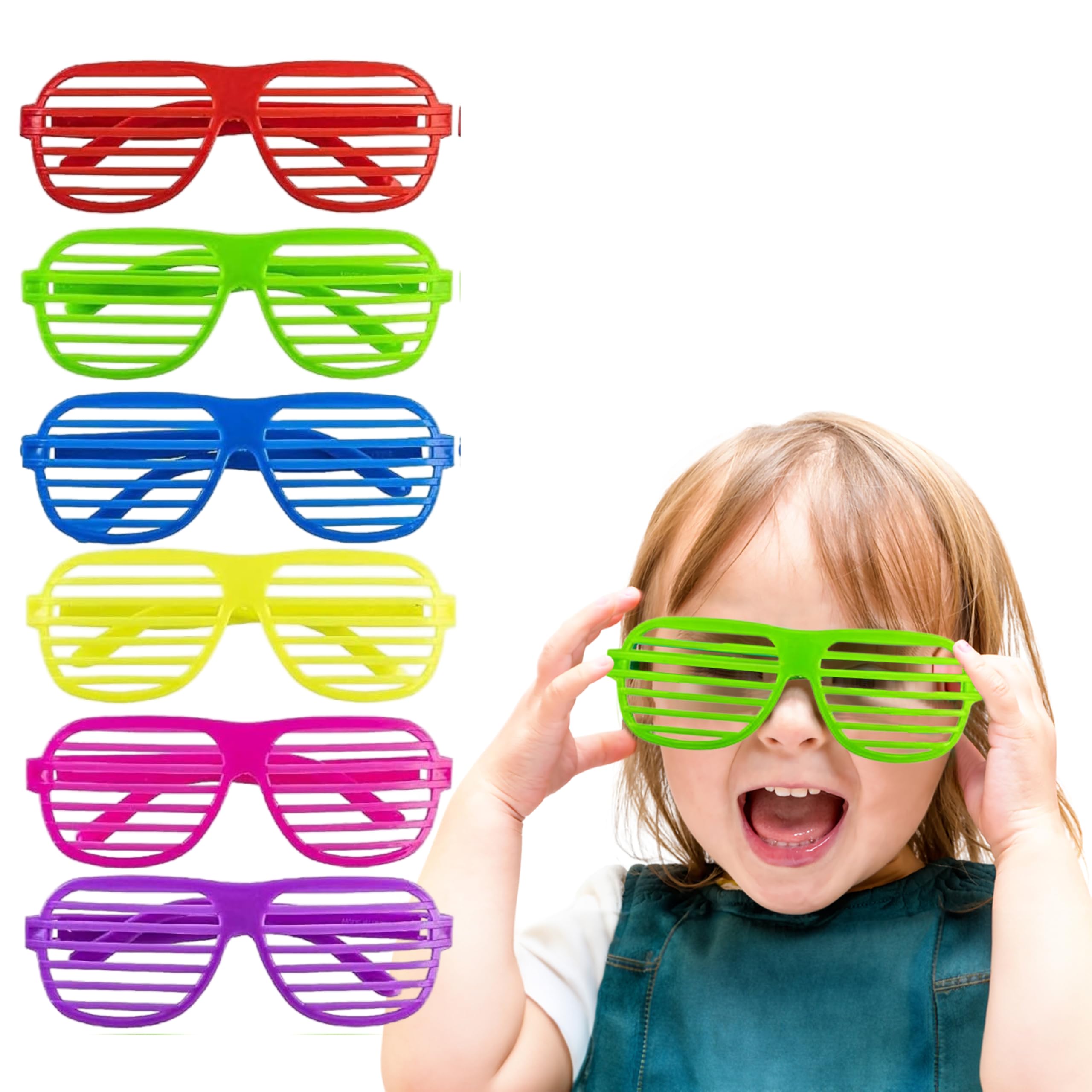 PREXTEX Mega Pack 50 Pairs of Kids Plastic Shutter Shades Glasses Shades Sunglasses Eyewear Party Favors and Party Props Assorted Colors last day of