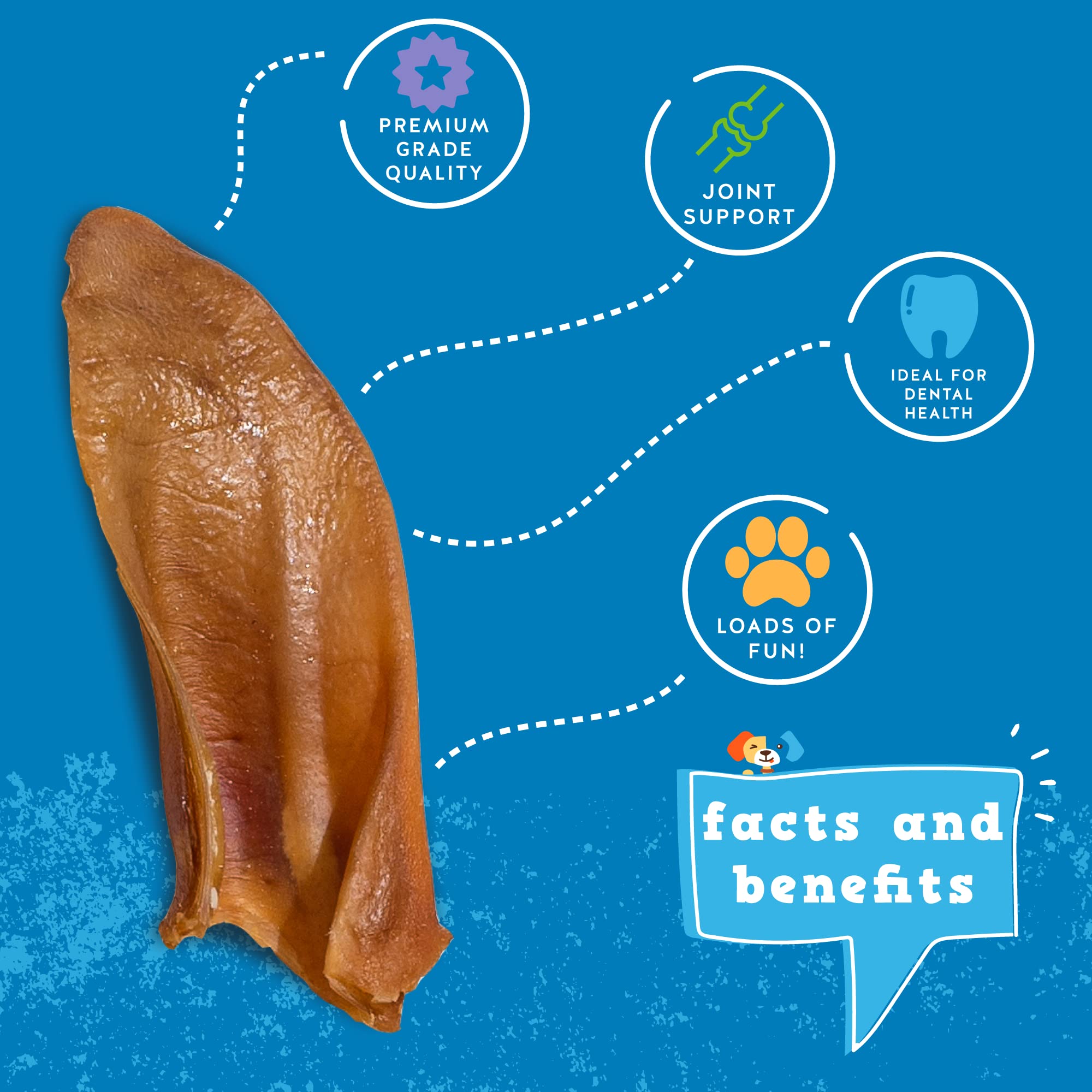 Buy Jack&Pup Pig Ears for Dogs Thick Half Pigs Ears (18 Pack) Premium Dog Pig Ear Treats