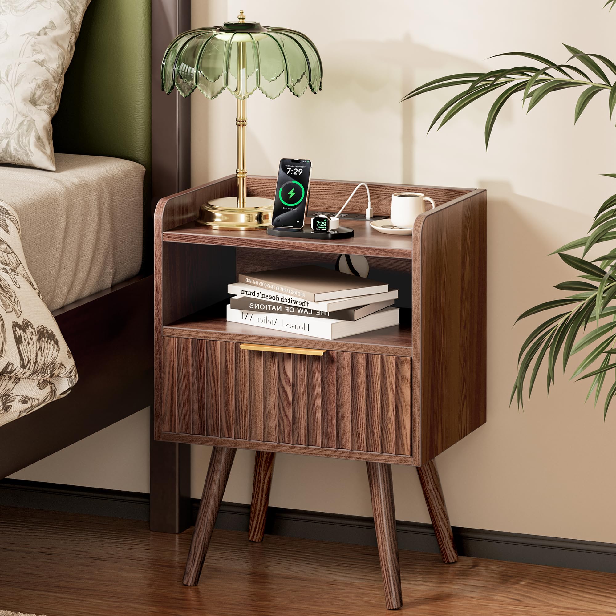 Amazon.com: Huuger Nightstand with Charging Station, USB-C Port