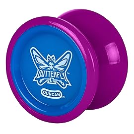 Duncan Toys Butterfly XT Yo-Yo with String, Ball Bearing Axle and Plastic Body, String Trick Yo-Yo, Purple with Blue Cap