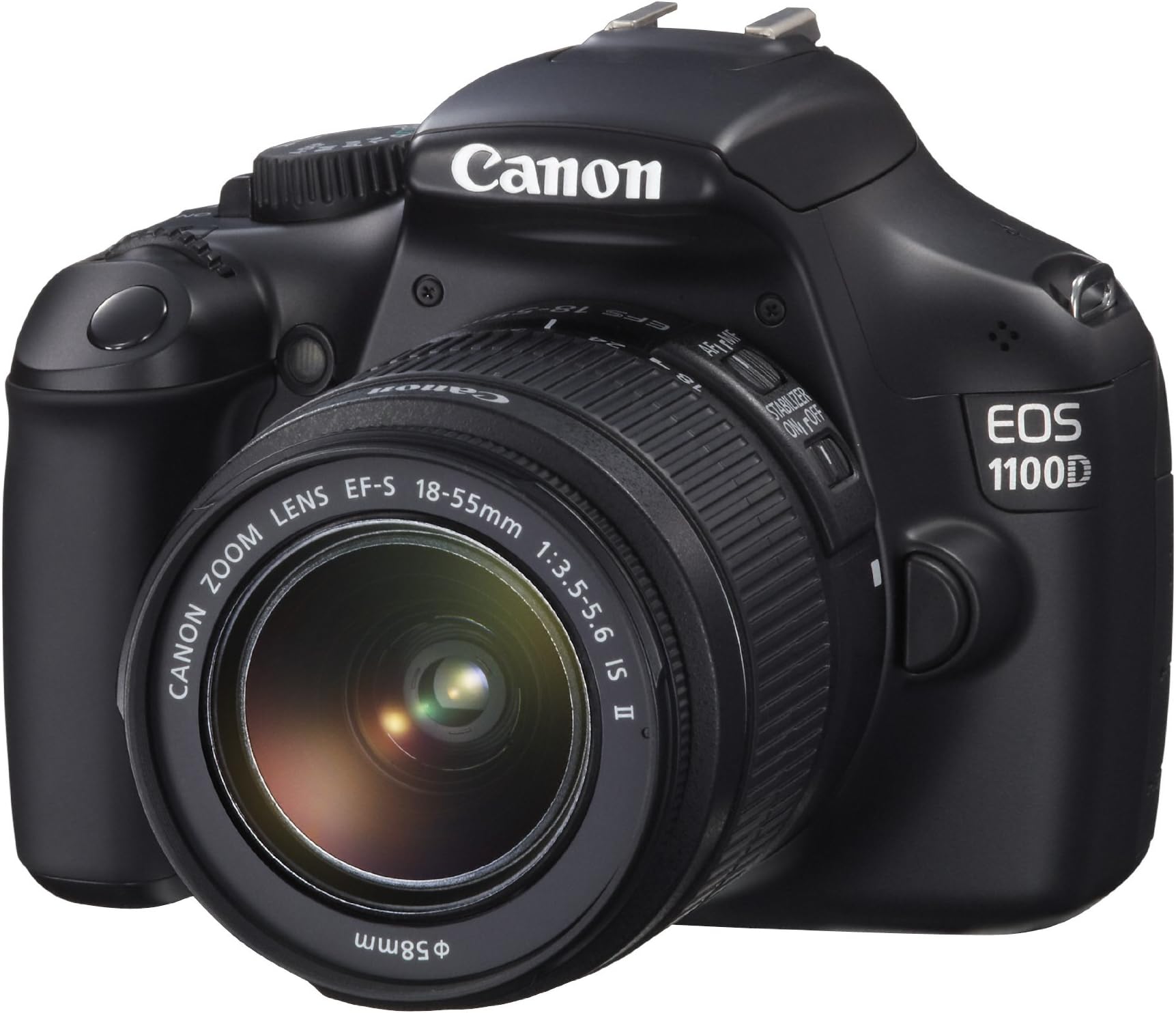 Canon EOS 1100D EF-S IS II Lens 12MP SLR Camera 2.7 inch LCD - Black (Renewed)