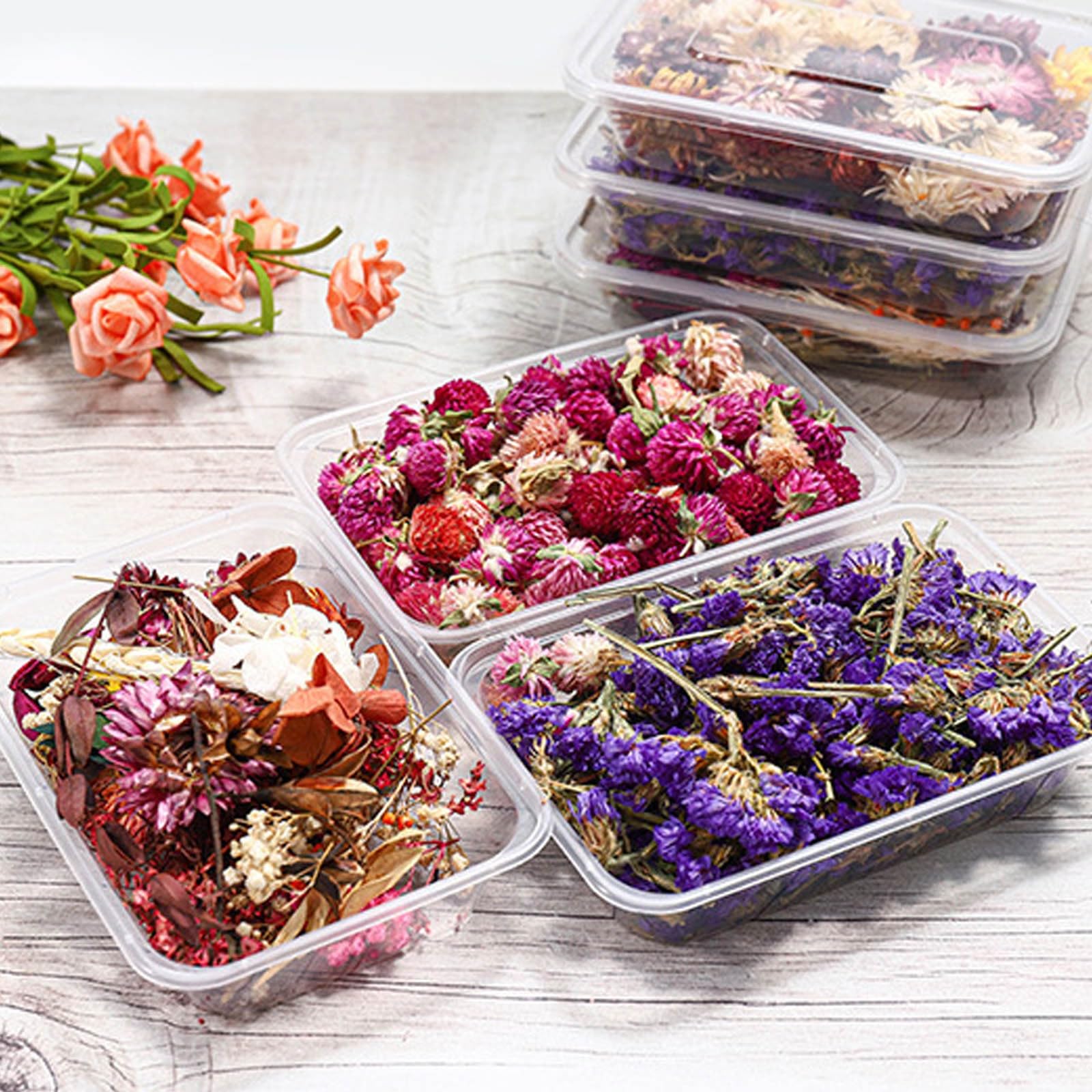Trockenblumen Set, 9 Box, Getrocknete Blumen zum Basteln, Jahrestag Geschenk für ihn und sie, Geschenke für Frauen, Freundin, Partner, Valentinstag, Hochzeit, Geburtstag, Trocken Blumen Deko (Mix)