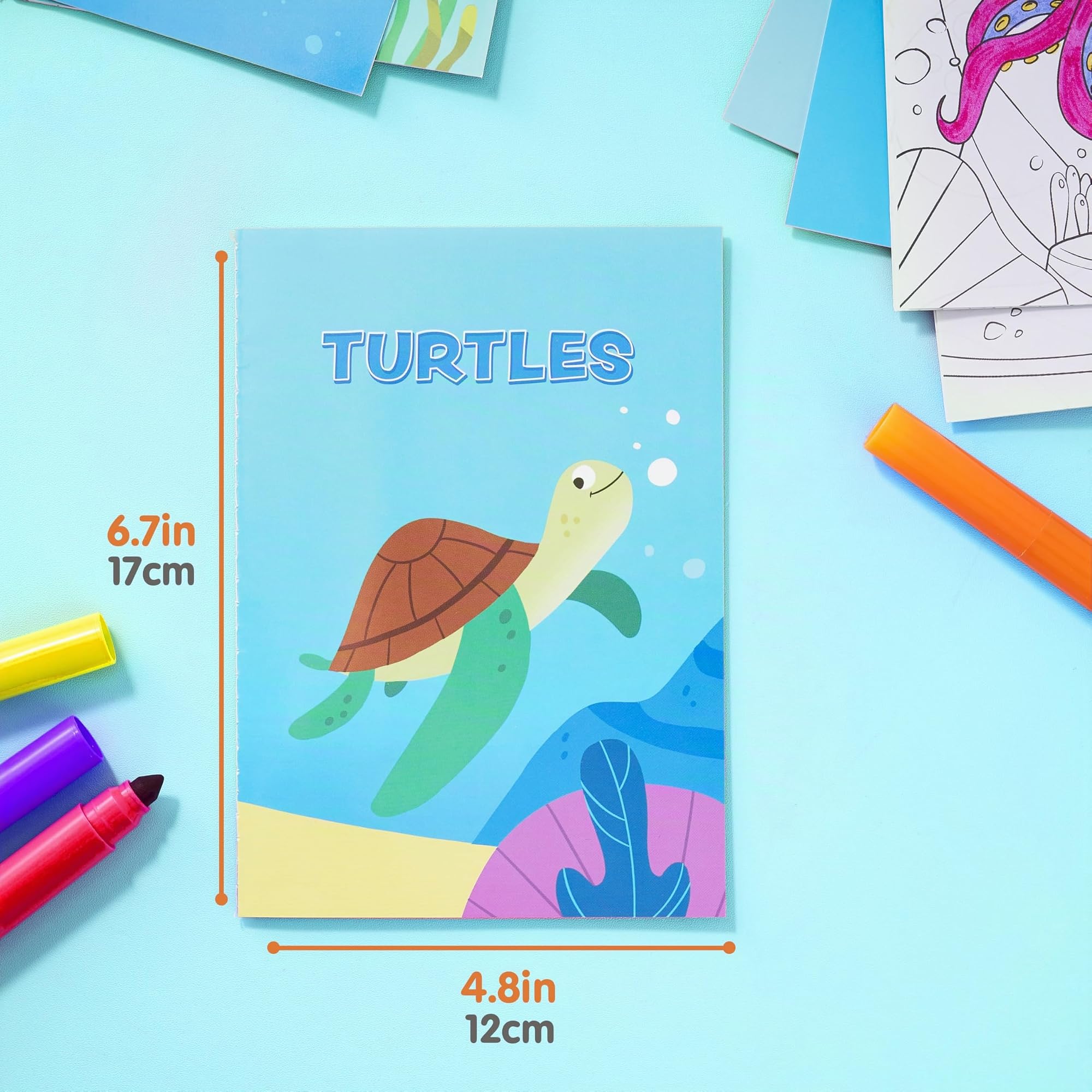 JOYIN - Lote de 24 Libros para Colorear de Océano para Niños, Mini libros de actividades con animales marinos - Detalles para fiestas, regalos de cumpleaños, recompensas escolares