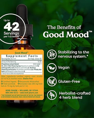 Miniatura 2 de Herb Pharm Fórmula herbaria líquida Good Mood con hierba de San Juan para un equilibrio emocional saludable, 1 onza
