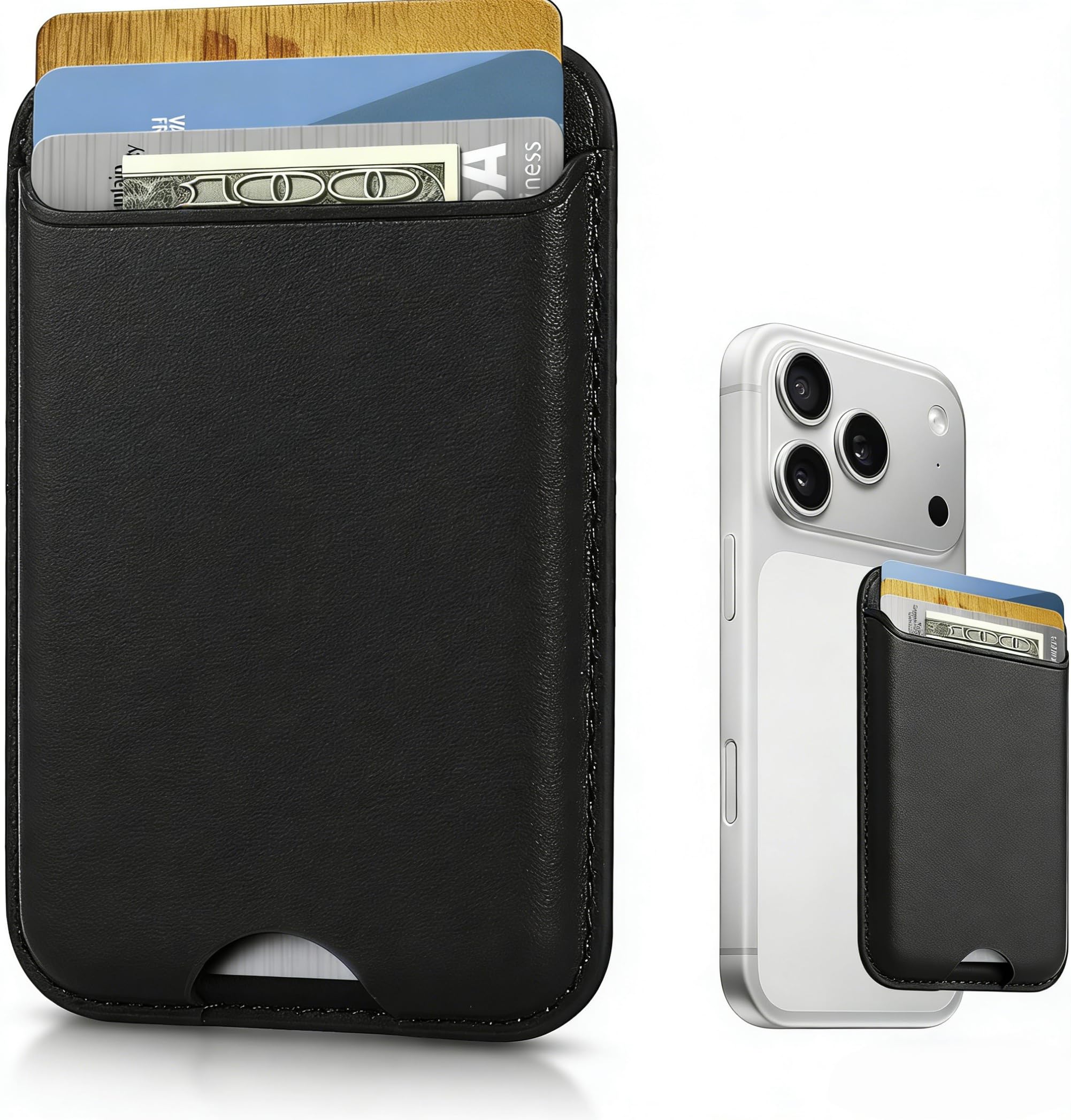 KPNEOL Magnetic Mag-safe Wallet Cell Phone Card Holder for Phone Case