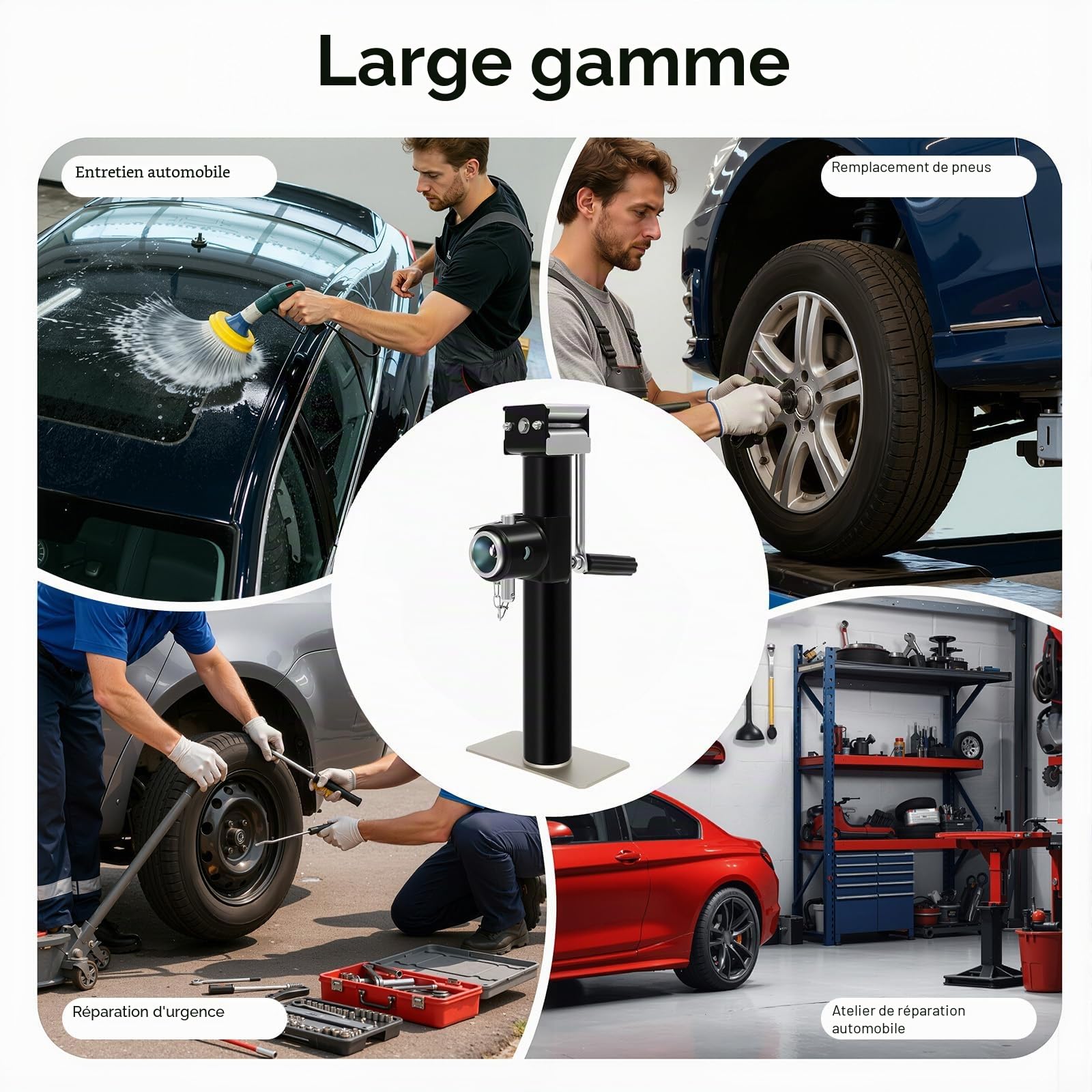 2 pièces Support de remorque, support de remorque extensible, supports de stationnement, capacité de charge 907 kg, 45-71 cm réglable, support pour pelle, pied de support pour caravane