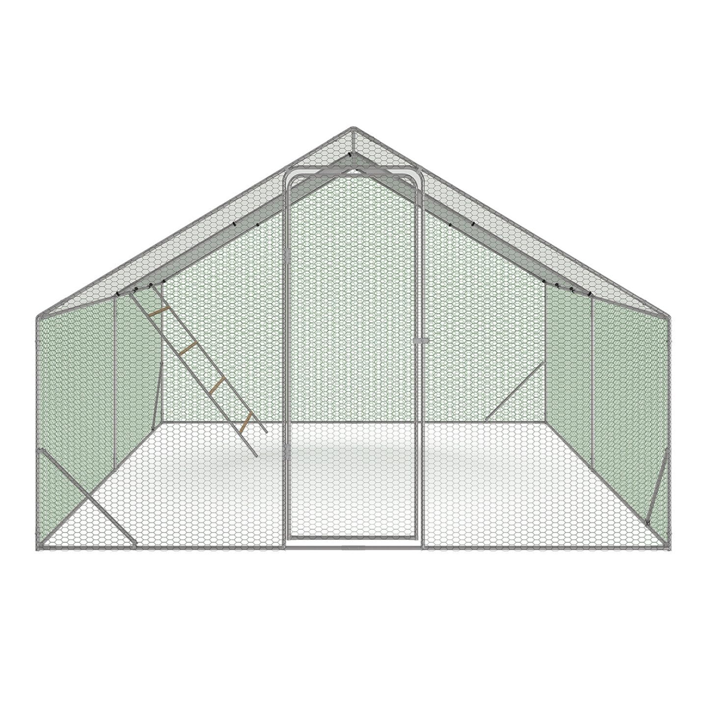 IDMarket – Recinto gallinero 12 m² 4x3 M con percha grande 4 niveles de madera, acero galvanizado