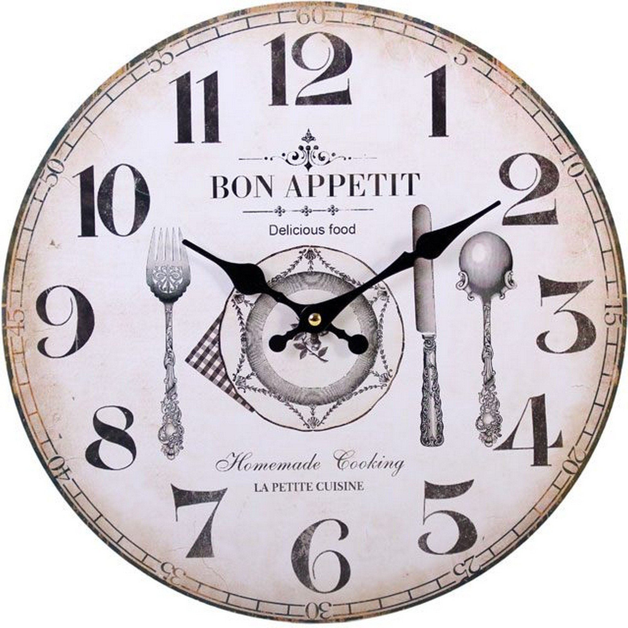 Jones Home & Gift Multicolour Something Different Wholesale Bon Appetite Clock, 34 Cm