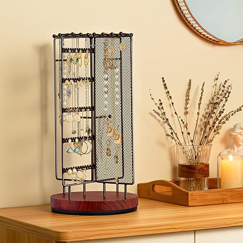 Vista 5 de ProCase Paquete de estuche organizador de joyas de viaje con organizador de joyas giratorio de 6 niveles