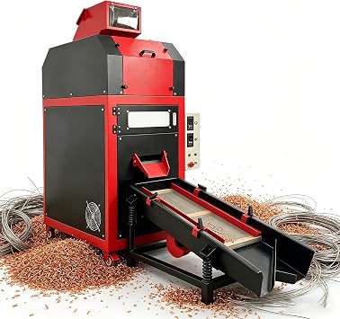 Copper Wire Granulator Waste Cable Recycling Machine 50-90kg/h for 0.1-20mm Wires Copper & Plastic Separator with Vibrating Screen, Industrial Scrap Wire Processing Equipment 220V/60Hz/1PH