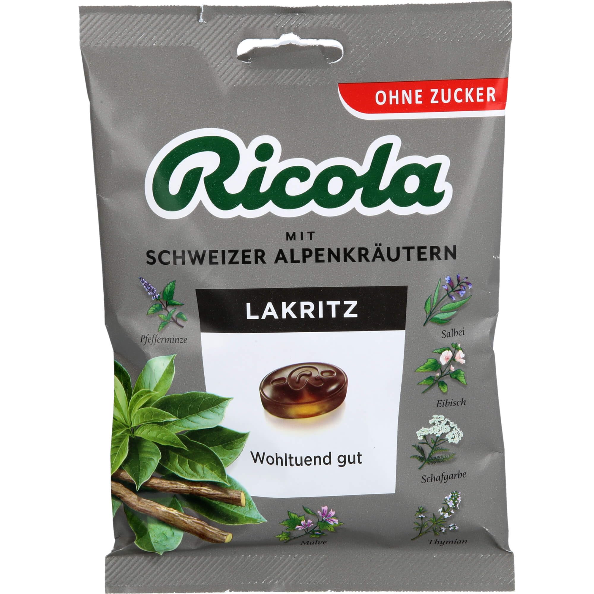 Ricola Licorice Sugarfree Throat Cough Drops Imported from Germany Shipping from USA - 75g