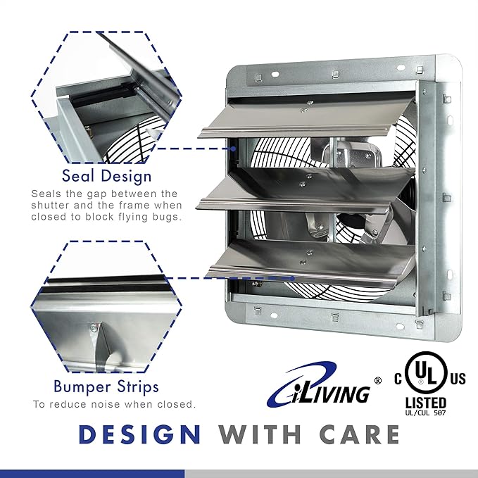Operating at just 0.6 amps, the iLIVING exhaust fan is energy efficient and cost-effective to run. The sleek silver design adds a modern touch to any space while providing powerful and reliable ventilation. Installation is easy with the included hardware, making this fan a convenient and practical addition to your home or workspace. Description by ChatGPT.