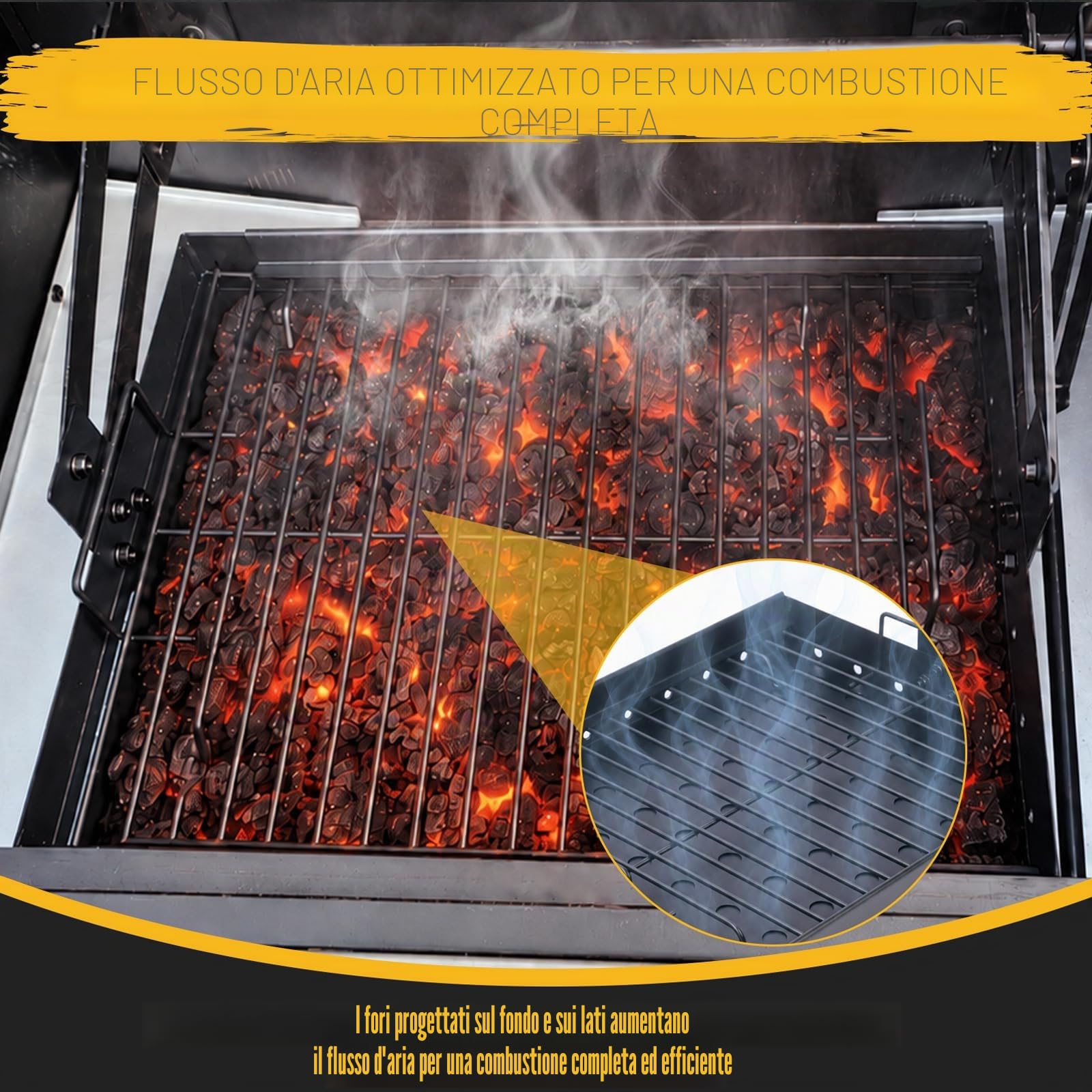 GFTIME 38-71 cm Regolabile Griglia in Carbone per Tepro Toronto, Taino Hero XL Griglia a Carbonella, Activa Angular, EL Fuego Montreal, EL Fuego Ontario Barbecue a Carbonella, Parti di Ricambio