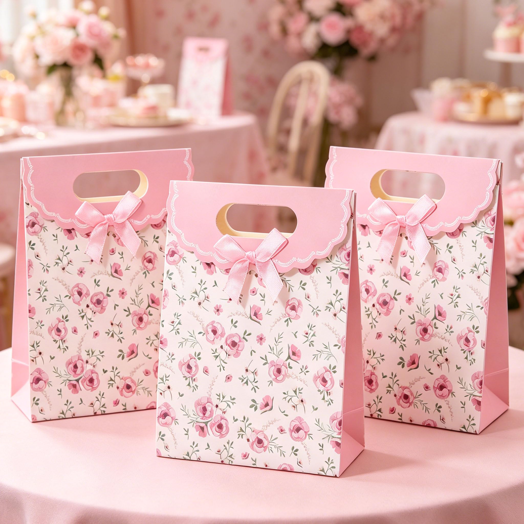 Wildflower Theme Favor Bags Treat Candy Goodies Bags for Floral Flower Bridal Shower Baby Shower Birthday Wedding Party Supplies