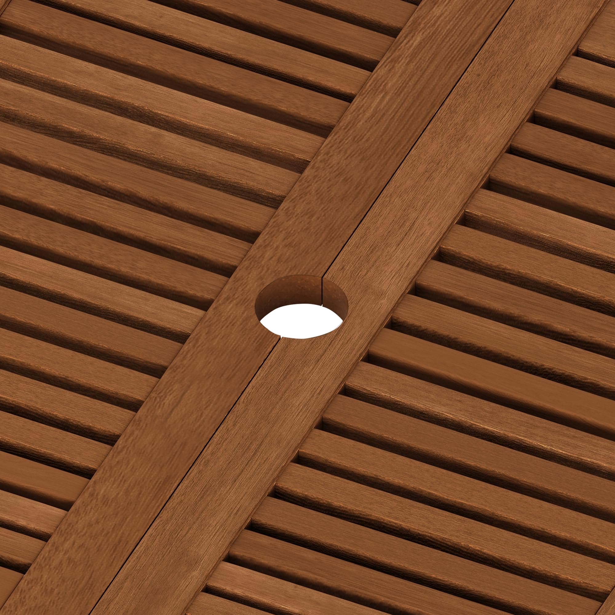 Furinno TIOMAN Tavolino pieghevole per esterni, tavolino da patio, tavolino portatile in legno per balcone, giardino, veranda, finitura a olio di teak, legno chiaro