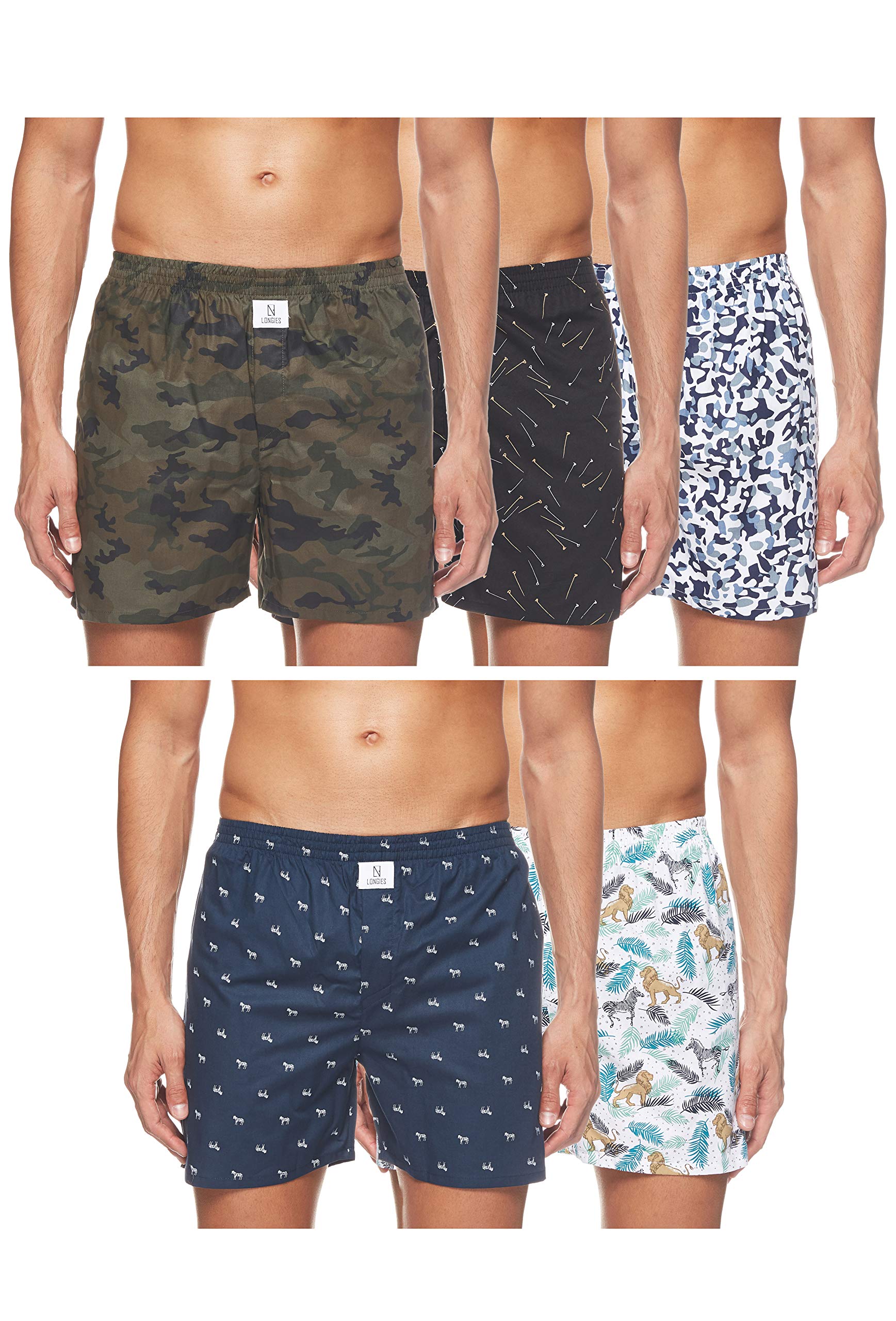 Mens 100% Cotton Boxers ( Pack of 3 and 5)