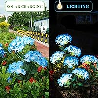 Vista 2 de Luces de jardín, luz solar de flores, luz LED solar para exteriores, decoración para camino, patio, pasarela, patio, balcón, césped, flor artificial