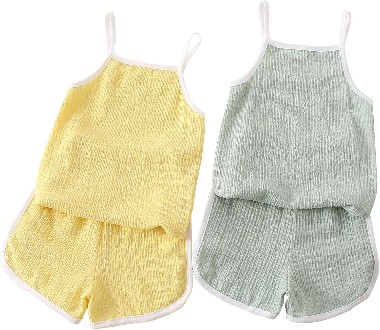 Girls Summer Clothes 4 Piece Cute Outfits Cami Tank Top and Dolphin Shorts Sets for Kid Casual, Dance, Beach - Image 2