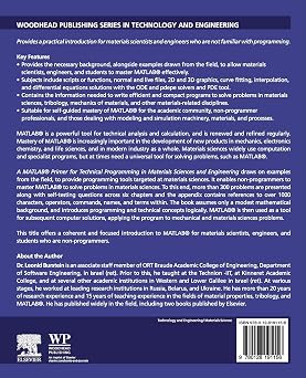 A MATLAB Primer for Technical Programming for Materials Science and Engineering (Woodhead Publishing in Technology and Engineering)